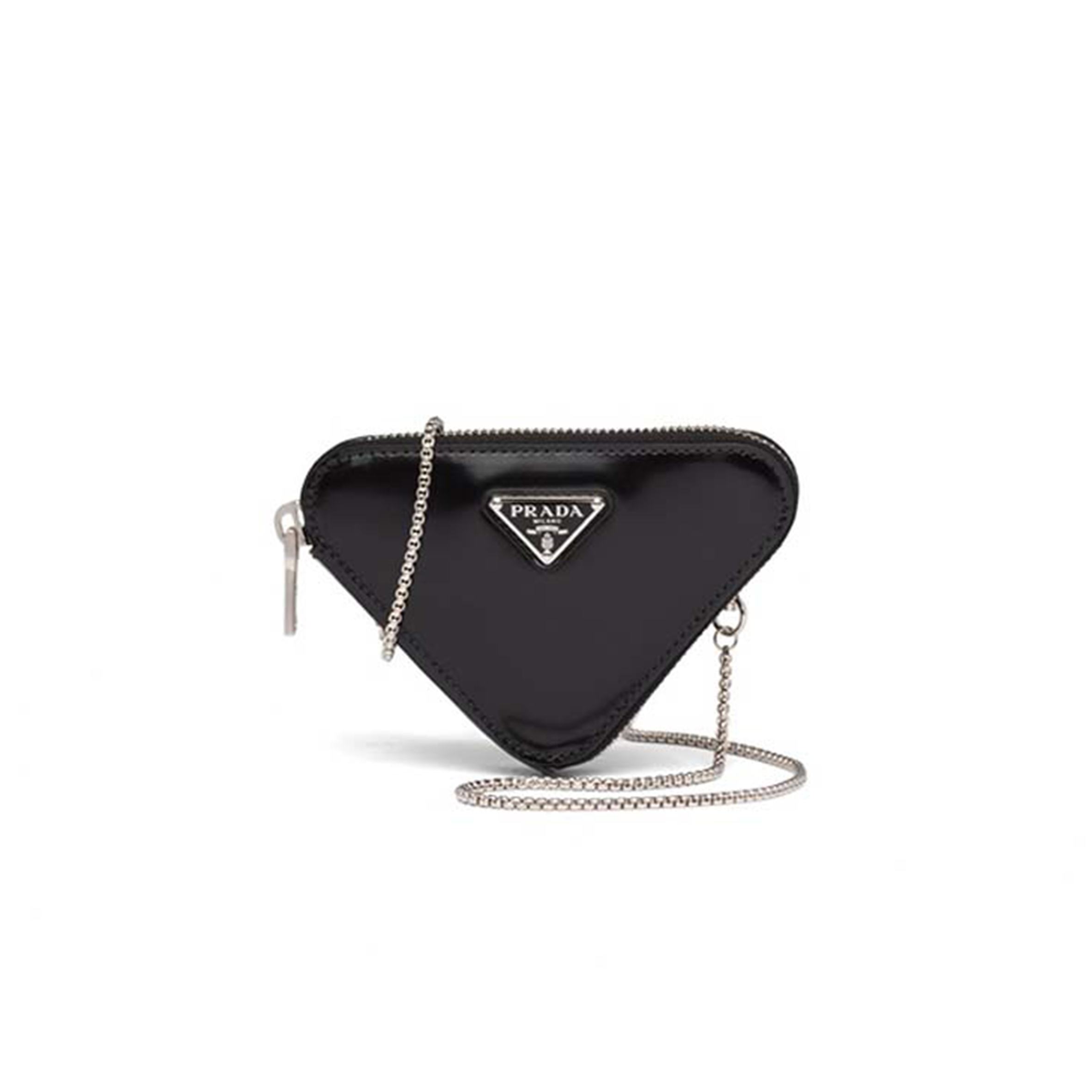 Pra*a glossy leather mini clutch 1nr005 (13*9*2cm)